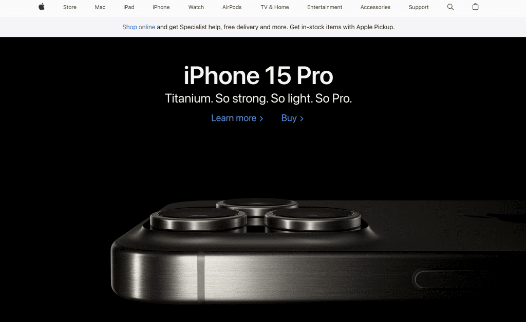 Apple's website offers comprehensive brand pages that cover everything from product details to company culture